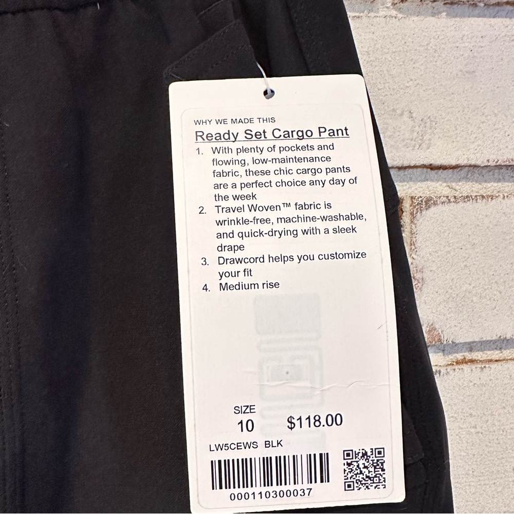 Lululemon Ready Set Cargo pants black size 10 NEW - Picture 2 of 6